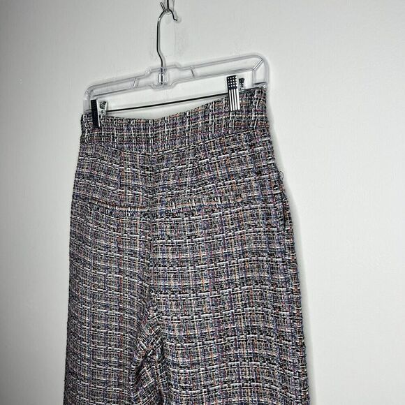 Tularosa Pants Womens Medium Tweed Colorful Wide Leg Fringe Hem Lined High Rise - Picture 3 of 16